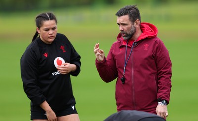 140526 - Wales Women Rugby Training - Steve Salvin, Wales Women interim forwards coach during a rugby training session ahead of their final Women’s 6 Nations match against Italy