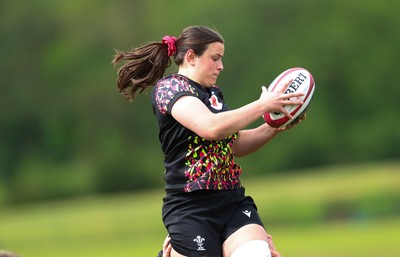 140526 - Wales Women Rugby Training - Branwen Metcalfe during a rugby training session ahead of their final Women’s 6 Nations match against Italy