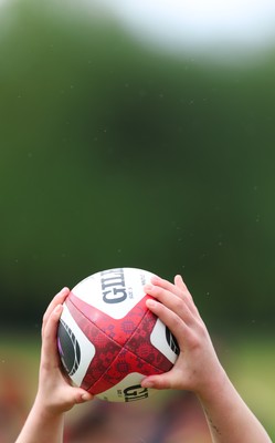 140526 - Wales Women Rugby Training - A generic shot of a rugby ball during a rugby training session ahead of their final Women’s 6 Nations match against Italy