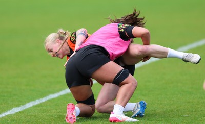 140526 - Wales Women Rugby Training - Nikita Prothero during a rugby training session ahead of their final Women’s 6 Nations match against Italy