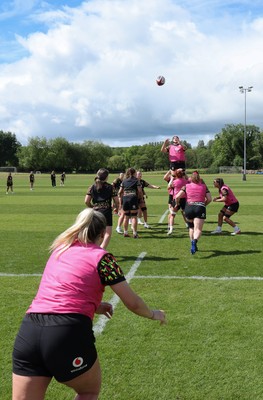 140526 - Wales Women Rugby Training - The Wales squad during a rugby training session ahead of their final Women’s 6 Nations match against Italy