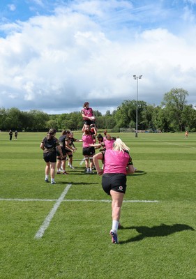 140526 - Wales Women Rugby Training - The Wales squad during a rugby training session ahead of their final Women’s 6 Nations match against Italy