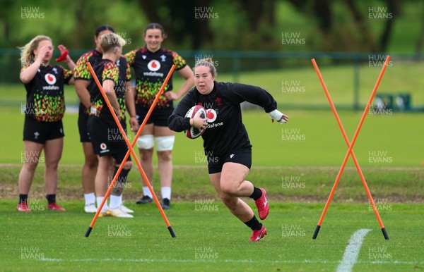 140526 - Wales Women Rugby Training - Katherine Baverstock during a rugby training session ahead of their final Women’s 6 Nations match against Italy