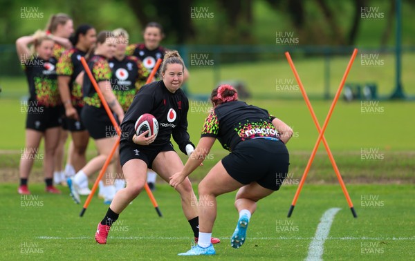 140526 - Wales Women Rugby Training - Katherine Baverstock during a rugby training session ahead of their final Women’s 6 Nations match against Italy