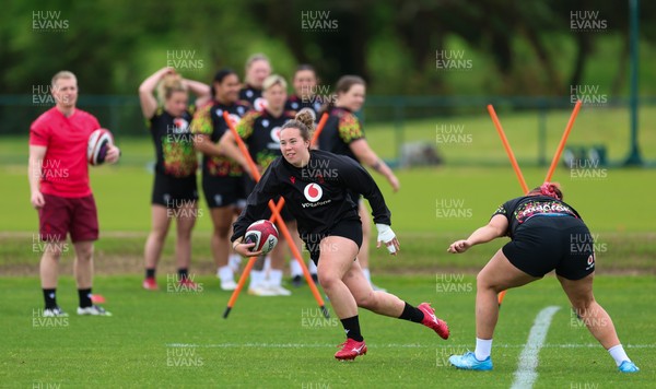 140526 - Wales Women Rugby Training - Katherine Baverstock during a rugby training session ahead of their final Women’s 6 Nations match against Italy