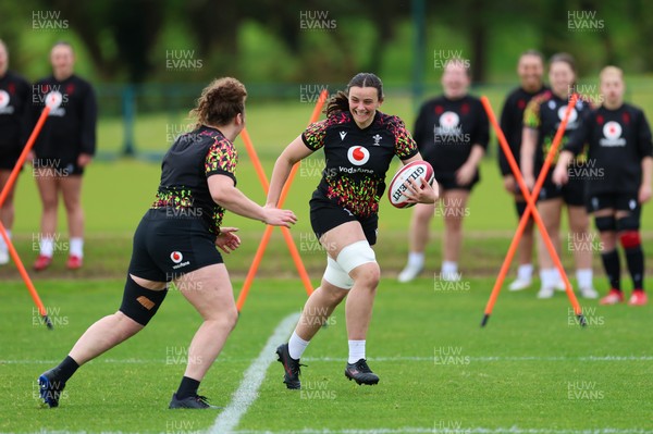 140526 - Wales Women Rugby Training - Branwen Metcalfe during a rugby training session ahead of their final Women’s 6 Nations match against Italy