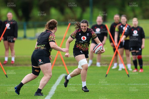 140526 - Wales Women Rugby Training - Branwen Metcalfe during a rugby training session ahead of their final Women’s 6 Nations match against Italy