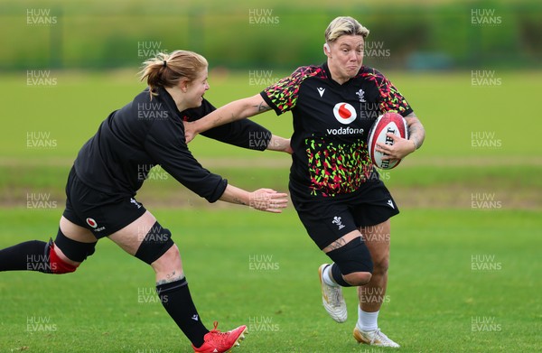 140526 - Wales Women Rugby Training - Donna Rose warms up during a rugby training session ahead of their final Women’s 6 Nations match against Italy