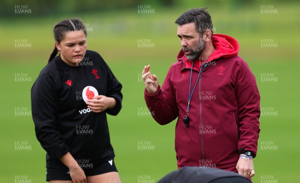 140526 - Wales Women Rugby Training - Steve Salvin, Wales Women interim forwards coach during a rugby training session ahead of their final Women’s 6 Nations match against Italy
