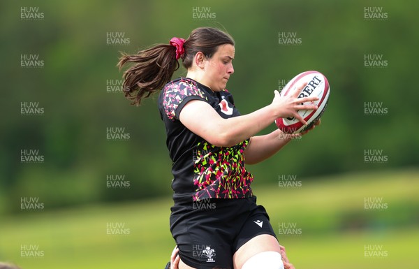 140526 - Wales Women Rugby Training - Branwen Metcalfe during a rugby training session ahead of their final Women’s 6 Nations match against Italy