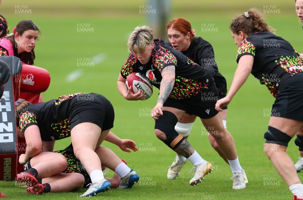 140526 - Wales Women Rugby Training - Donna Rose during a rugby training session ahead of their final Women’s 6 Nations match against Italy