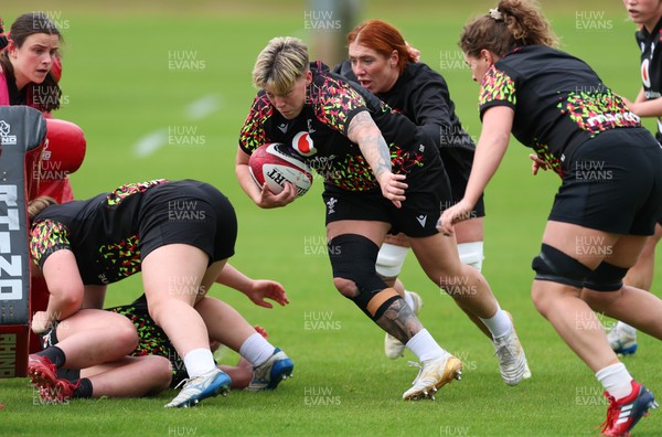 140526 - Wales Women Rugby Training - Donna Rose during a rugby training session ahead of their final Women’s 6 Nations match against Italy