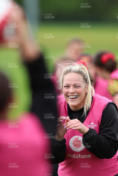 140526 - Wales Women Rugby Training - Kelsey Jones during a rugby training session ahead of their final Women’s 6 Nations match against Italy