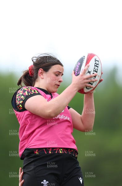 140526 - Wales Women Rugby Training - Branwen Metcalfe during a rugby training session ahead of their final Women’s 6 Nations match against Italy