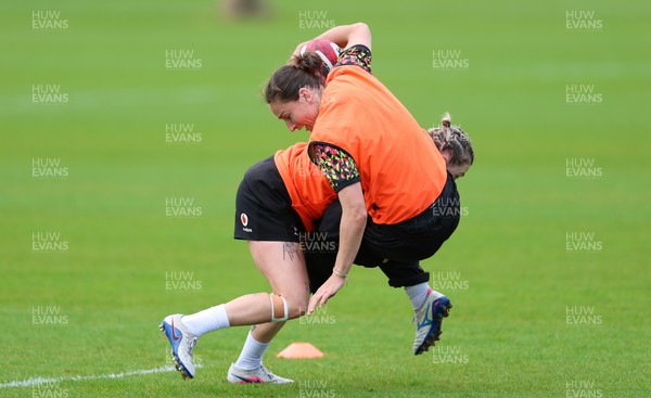 140526 - Wales Women Rugby Training - Jasmine Joyce during a rugby training session ahead of their final Women’s 6 Nations match against Italy