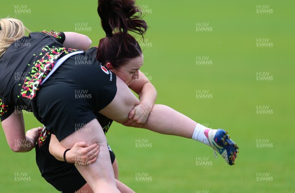 140526 - Wales Women Rugby Training - Sian Jones during a rugby training session ahead of their final Women’s 6 Nations match against Italy