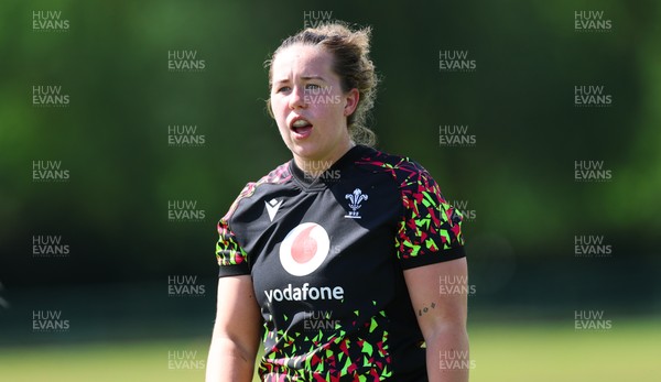 140526 - Wales Women Rugby Training - Katherine Baverstock during a rugby training session ahead of their final Women’s 6 Nations match against Italy