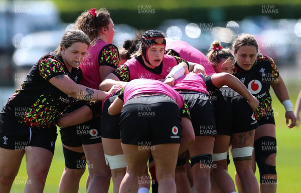 140526 - Wales Women Rugby Training - The Wales squad during a rugby training session ahead of their final Women’s 6 Nations match against Italy