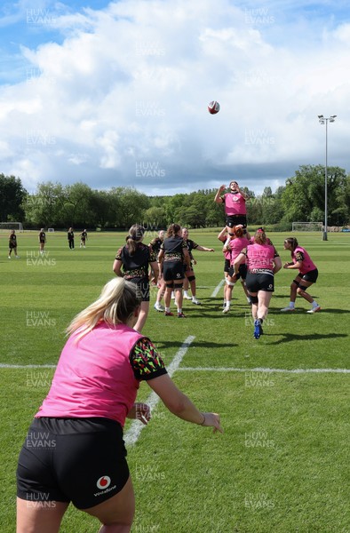 140526 - Wales Women Rugby Training - The Wales squad during a rugby training session ahead of their final Women’s 6 Nations match against Italy