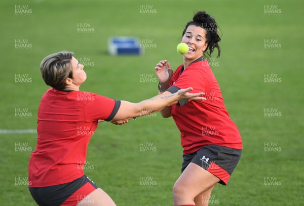 140920 - Wales Women Rugby Training - Robyn Lock and Shona Powell Hughes during training