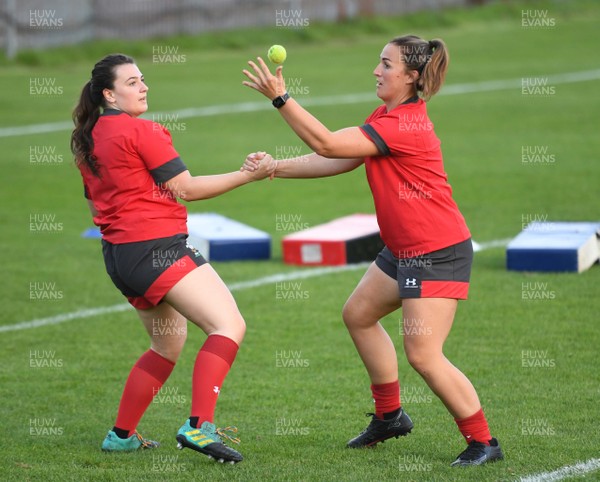140920 - Wales Women Rugby Training - Laura Bleehen and Siwan Lillicrap during training