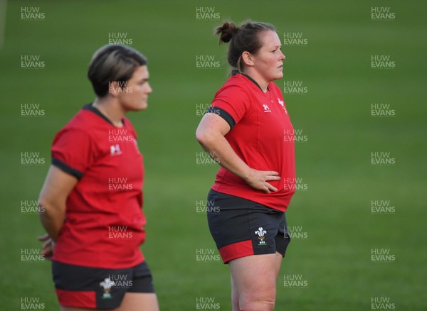 140920 - Wales Women Rugby Training - Robyn Lock and Caryl Thomas during training
