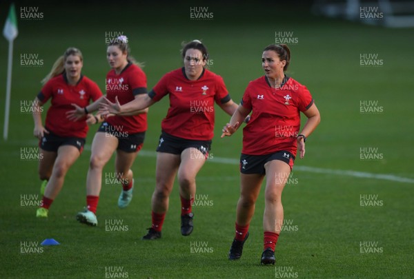 140920 - Wales Women Rugby Training - Bethan Lewis, Gwen Crabb, Cerys Hale and Siwan Lillicrap during training