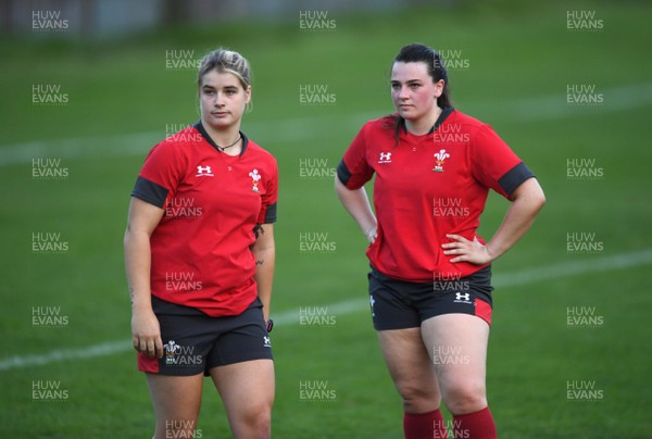 140920 - Wales Women Rugby Training - Bethan Lewis and Laura Bleehen during training
