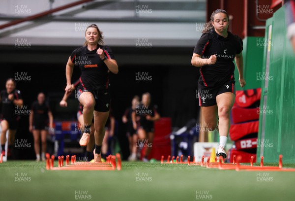 140923 - Wales Women Rugby Training Session -Robyn Wilkins and Megan Davies during training session