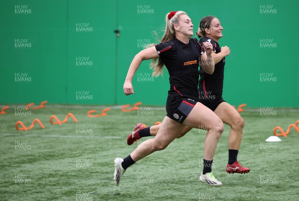 140923 - Wales Women Rugby Training Session - Hannah Jones and Jazz Joyce during training session