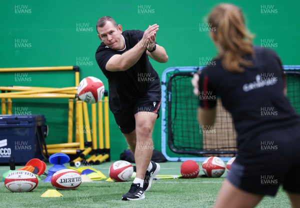 140923 - Wales Women Rugby Training Session - Ioan Cunningham during training session