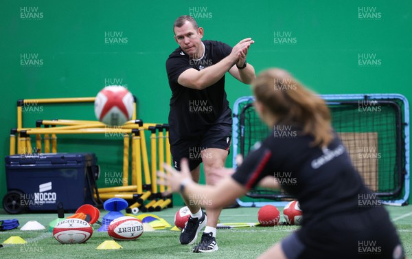 140923 - Wales Women Rugby Training Session - Ioan Cunningham during training session
