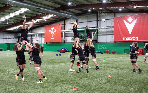 140923 - Wales Women Rugby Training Session - The forwards work on line out drills during training session