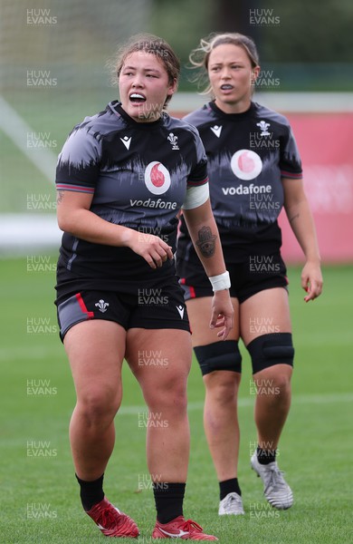 140923 - Wales Women Rugby Training Session - Cana Williams and Alisha Butchers during training session