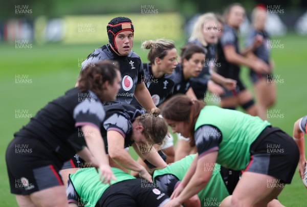 140923 - Wales Women Rugby Training Session - Carys Phillips looks on during training session