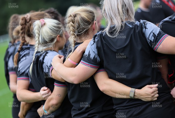 140923 - Wales Women Rugby Training Session - The Wales Women team bind together during training session