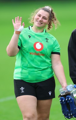 140926 Wales Women Rugby Training Session - Gwenllian Pyrs during a rugby training session ahead of the WXV matches against South Africa and USA