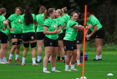 140926 Wales Women Rugby Training Session - Elan Jones and Shanelle Williams during a rugby training session ahead of the WXV matches against South Africa and USA
