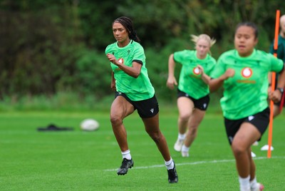 140926 Wales Women Rugby Training Session - Nia Fajeyisan during a rugby training session ahead of the WXV matches against South Africa and USA