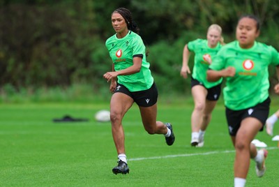 140926 Wales Women Rugby Training Session - Nia Fajeyisan during a rugby training session ahead of the WXV matches against South Africa and USA