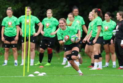 140926 Wales Women Rugby Training Session - Georgia Evans during a rugby training session ahead of the WXV matches against South Africa and USA