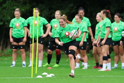 140926 Wales Women Rugby Training Session - Georgia Evans during a rugby training session ahead of the WXV matches against South Africa and USA