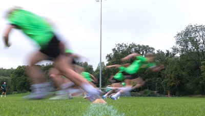 140926 Wales Women Rugby Training Session - The Wales Women squad during a rugby training session ahead of the WXV matches against South Africa and USA