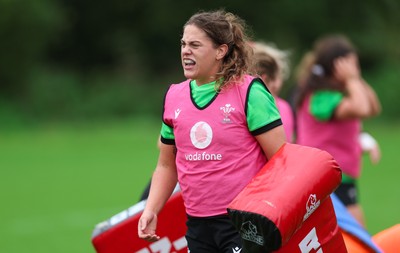 140926 Wales Women Rugby Training Session - Natalia John during a rugby training session ahead of the WXV matches against South Africa and USA