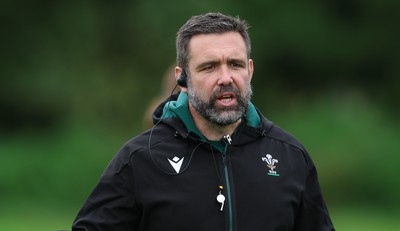 140926 Wales Women Rugby Training Session - Steve Salvin, Forwards Coach during a rugby training session ahead of the WXV matches against South Africa and USA