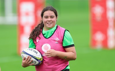 140926 Wales Women Rugby Training Session - Crystal James during a rugby training session ahead of the WXV matches against South Africa and USA