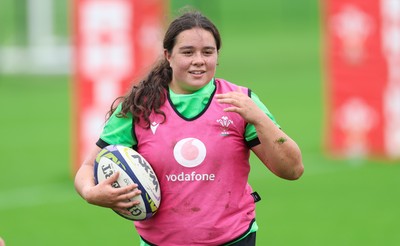140926 Wales Women Rugby Training Session - Crystal James during a rugby training session ahead of the WXV matches against South Africa and USA
