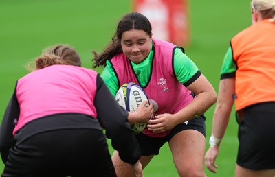 140926 Wales Women Rugby Training Session - Crystal James during a rugby training session ahead of the WXV matches against South Africa and USA