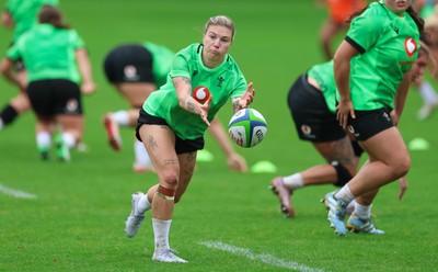 140926 Wales Women Rugby Training Session - Keira Bevan during a rugby training session ahead of the WXV matches against South Africa and USA