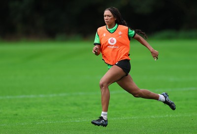 140926 Wales Women Rugby Training Session - Nia Fajeyisan during a rugby training session ahead of the WXV matches against South Africa and USA